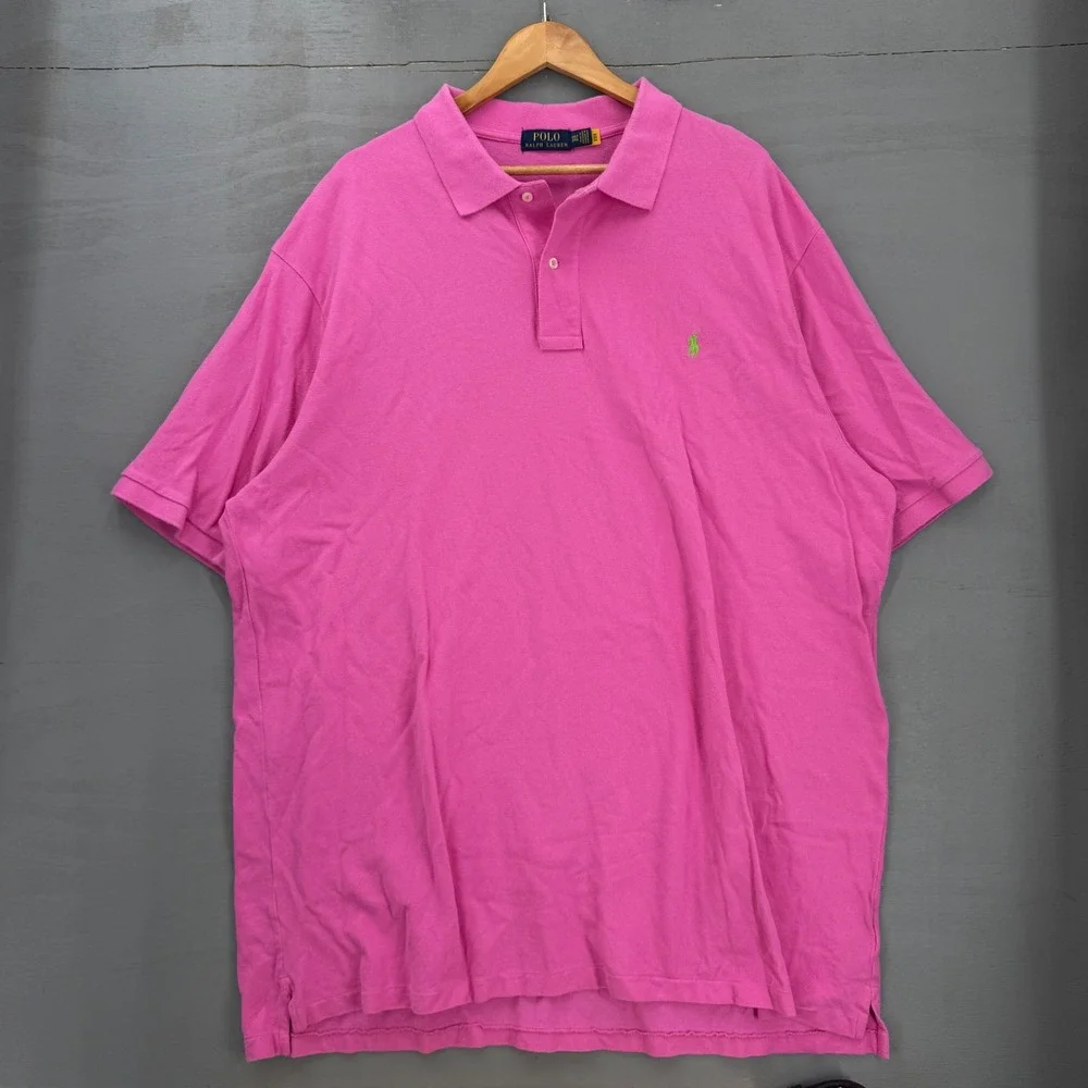 Polo Ralph Lauren Polo Shirt Pink Short Sleeve Pony Logo 3XLT